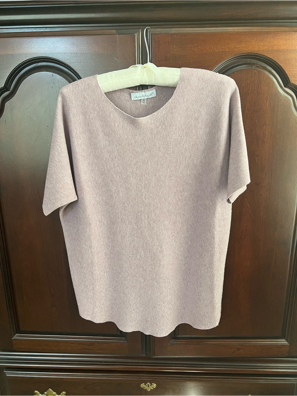 Keren Hart Short Sleeve Knit Sweater in Mauve